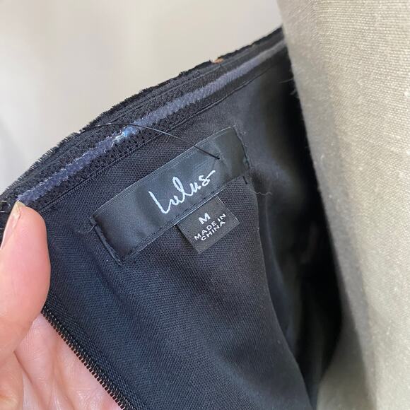 Lulus Evening In Love Black Floral Print Velvet Strapless Mini Dress NWT Sz M - Picture 9 of 11